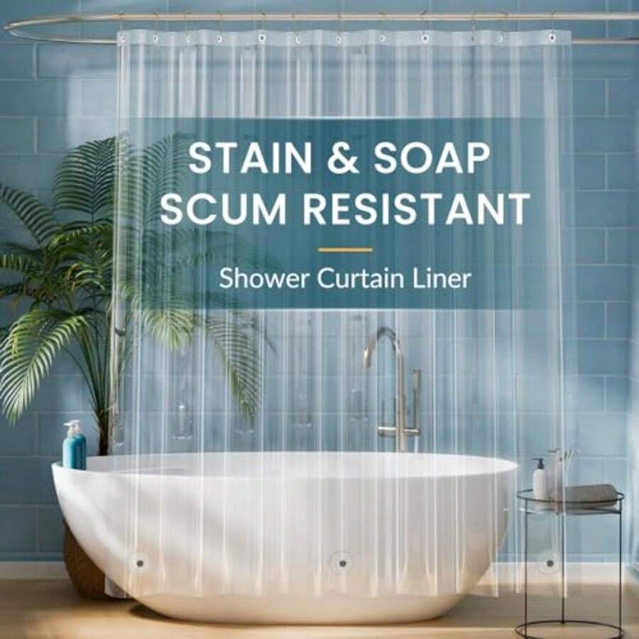 Clear Shower Curtain Liner Clear Sower Curtain Liner Plastic Sower Liner PEVA 72 X 72 Ligweig Of Sower Curtains  Batroom Wit S And Rustproof Gromme - Trong sáng - Xem 1