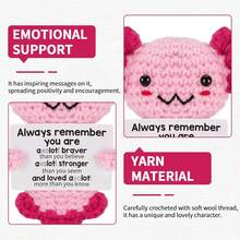 1个毛绒娃娃，活泼的墨西哥嘴蝾螈钩针动物，粉色趣味礼物娃娃，适合送给女孩/男人/她/他/女朋友/孩子/青少年等的幸运礼物。 - 彩色 - 查看 3