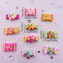 Assorted Candy Shaped Resin Decorations, Suitable For Scrapbooking, DIY Crafts And Phone Decoration, Food & Beverage Theme - Colorful Sweet Convex Gems, Can Be Used For Creative Projects - Randomly Mix Colors - View 11