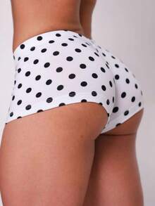 Kickoff Micro Low-Waisted Shorts With Butt-Lifting Technology, Sexy Hot Pants - White Polka Dots - View 13