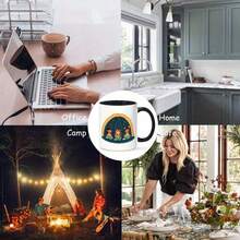 1pc, 11oz, Little Mermaids Reading Books In An Archway, Reusable Mug Home, Office, And Gatherings, Great Parties - màu đen - Xem 7