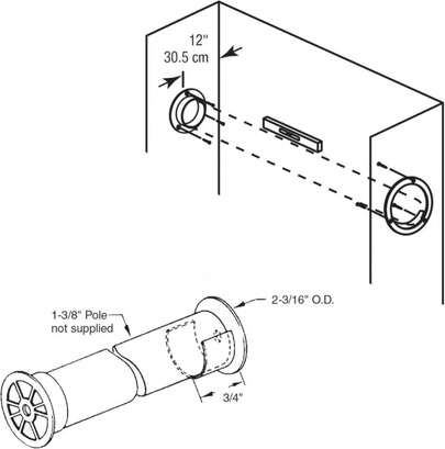 Prime-Line N 6568 Closet Pole Sockets, 1-3\/8 In., Plastic, White (1 Set)