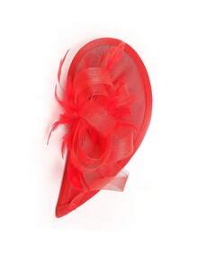 1件装女士迷人帽子茶会头饰肯塔基德比婚礼花朵网纱发夹发饰