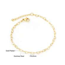 两件套不锈钢心形锁骨链项链和手链套装，优雅简约镂空心形设计锁骨项链精致手链，情人节完美礼物，适合女性日常佩戴 - 金色 - 查看 4