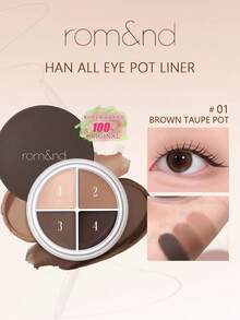 Rom&nd Romand 4-Color Eyeliner Cream 01, Multi-Purpose Creamy Formula, Smooth & Waterproof, 4 Blendable Shades For Eyeliner & Eyeshadow, Create Artistic Makeup Looks. 5.0g / 0.176oz - 01 - 查看 1