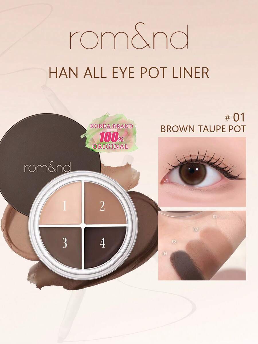 Rom&nd Romand 4-Color Eyeliner Cream 01, Multi-Purpose Creamy Formula, Smooth & Waterproof, 4 Blendable Shades For Eyeliner & Eyeshadow, Create Artistic Makeup Looks. 5.0g / 0.176oz - 01 - 查看 1