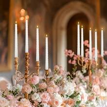 12 Pieces Of 10 Inch Spiral Wax, Non Dripping, Smoke-Free, Odorless, Suitable For Families, Weddings, Parties, Seasonal Celebrations, Emergencies, And Home Decor. Multiple Colors To Choose From, Lovers Can Save And Create A Romantic Atmosphere. - White - View 8