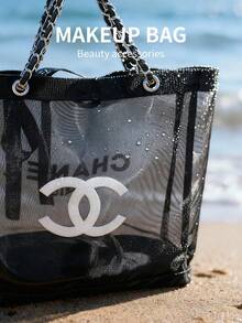 CHANEL 时尚粗花呢软羊毛亮片装饰手提包，针织设计，女士手提包 - 时尚配饰，完美搭配女士休闲时尚装扮