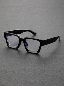 1副塑料方形几何全框多色个性新款ins风流行设计男士透明眼镜，适合户外休闲活动、约会装扮、办公室、音乐节、家庭出游、外出穿搭配饰，适合所有脸型 - 無色 - 查看 3