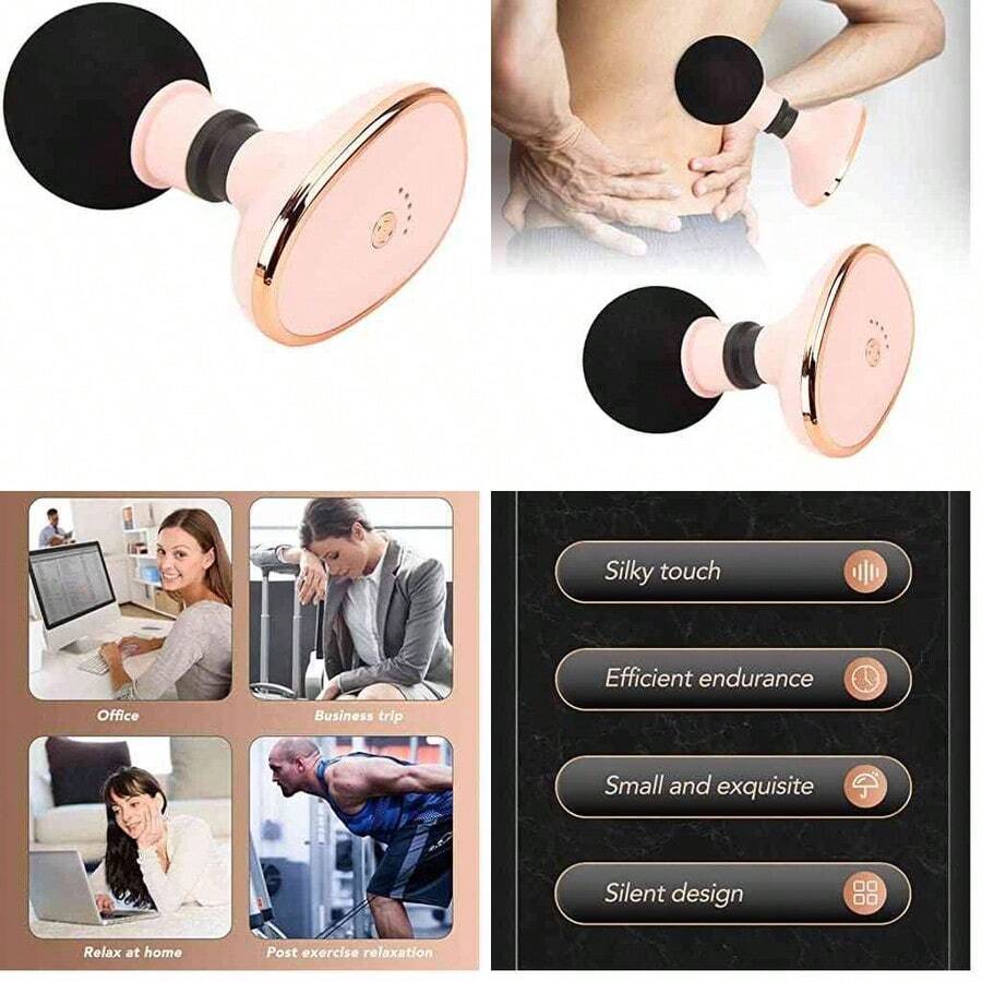 ZJchao Mini Masajeador Elctrico Masajeador de Tejido Profundo de Mano 5 Engranajes Pistola de Masaje de Viaje Porttil Alivio de la Fatiga Muscular y el Dolor - como se muestra en la figura - Ver 1