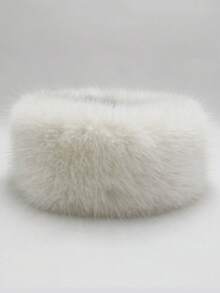 1pc Women's Autumn/Winter Faux Fur Thickened Furry Headband Earmuffs Headwrap Brimless Hat, Warm And Suitable For Daily Use - Multicolor - View 3