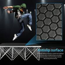 Portable Stage Platform 4x4ft, 1540lb Capacity & 16.5" H For Unobstructed Sightlines| 16-Strut Centipede Design| Foldable Stage For Events, Worship, Live Streams, Bars - Black - View 6