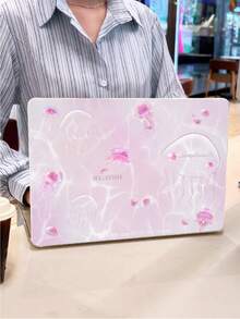 1 Piece, Pink Dreamy Jellyfish Pattern | Shimmering Transparent Acrylic Ultra-Thin Laptop Case | Compatible With Air13 2025/Pro16 M3 M2 | Fingerprint-Resistant, Shockproof, And Heat-Dissipating In One | An Essential Protective Case For Office And Study