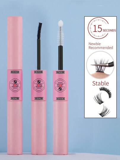 1pc Eyelash Bonding And Sealing 5ml, Strong Styling And Long-Lasting Single Eyelash Glue Latex-Free Waterproof Mild Quick-Drying False Eyelash Glue, Suitable For Sensitive Eye Eyelash Groups DIY Home Eyelash Extension Glue Suitable For All-Day Wear Without Irritation (Black Adhesive + Transparent Seal 2 In 1 )