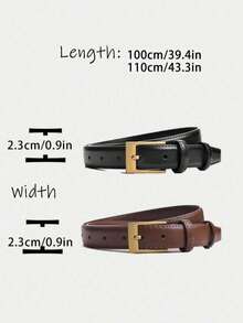 Stylish And Fashionable Versatile Belt, Suitable For Jeans, Casual Trousers, Suits And Everyday Dresses. - màu đen - Xem 6