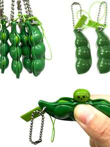 4Pcs Pea Pod Fidget Keychain Set - Cute Squishy Sensory Keychain For Stress Relief, Adorable Bag Charms & Purse Accessories, Fun Phone Charms For Lanyard, Perfect Gifts For Women, Men, Mom, Friends, Summer Travel, Office Desk & Daily Use - 彩色 - 查看 6
