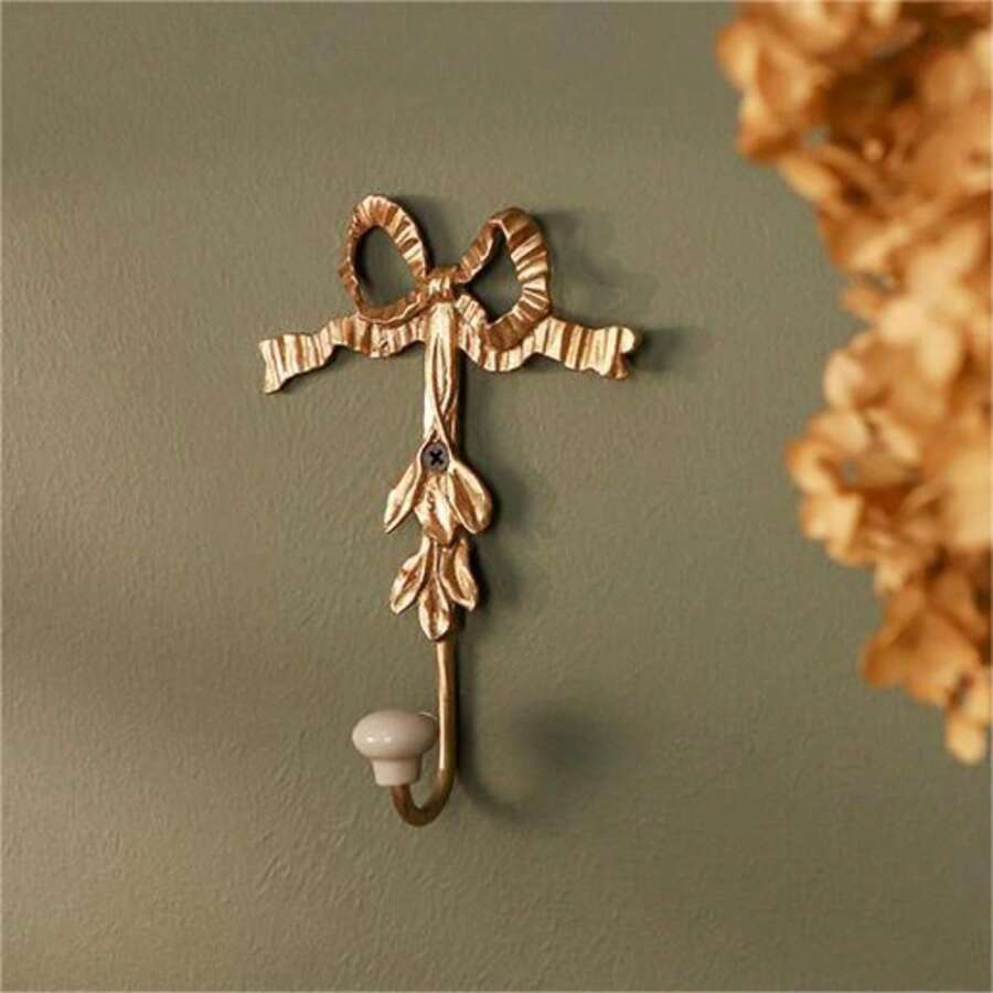 Bow Wall Hooks Metal Decorative Bow Knot Door Hanger Coquette Wall Mount Hook For Coat Hat Towel - Pink - View 1