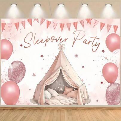 1 Party Background Banner - Suitable For Pajama Parties, Girls' Gatherings, Pillow Fight Decorations, Photo Booth Backdrop, Pajama Party Tablecloth, Wall Decoration, Perfect Gift