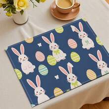 Bộ 100/2/4/6/8/300 tấm lót bàn ăn cao cấp, với thiết kế họa tiết thỏ Phục Sinh tối giản hiện đại. Kích thước: 30*45 cm, nhiều mẫu mã để lựa chọn, phù hợp cho bữa ăn Phục Sinh và trang trí nhà cửa. - Nhiều màu - Xem 7