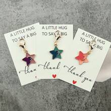 3pcs/6pcs Star & Moon Keychain Set, Comes With Appreciation Hug Card, Ideal Gift For Friends, Family, Decorative Star & Moon Keychain Set, Perfect For Birthday, Party, Ramadan, Holiday Gifts - Multicolor - View 6