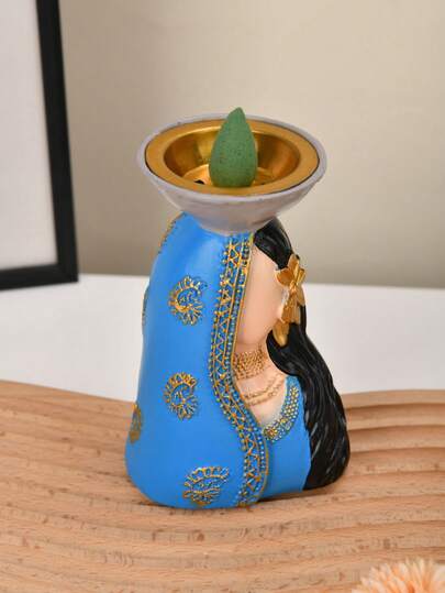 Blue Sculpture Candlestick - A Gorgeous Decorative Candlestick Suitable For The Living Room/Desk, An Elegant Home Dining Table Setting, And A Unique Ornament.Room Decor, Home Decor, Birthdaydecor,Kitchen,Wedding, Bedroom Decor, Livingroom Decor,