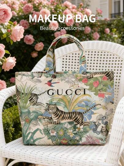 Gucci 虎纹帆布手提包 - 单肩包，复古丛林风斜挎包，多种尺寸可选，从大到小，适合购物 - 时尚轻便的奢华单品