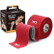 Kinesiology Tape 10 Inches Precut, 20 Strips, Cotton Elastic Athletic Tape Latex Free, 2in X 16ft, Red,39961000 - 紅色 - 查看 1