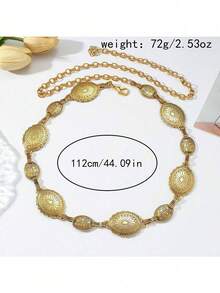 Nuevo cinturón de cadena de metal bohemio retro de moda, cadena de cintura de alta gama única para que las mujeres decoren y modifiquen la línea de la cintura con vestidos - Multicolor - Ver 10