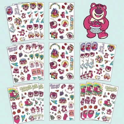 8pcs Disney Themed Phone Case Stickers, Party Favors, Cartoon Stickers, Pink Stickers, Waterproof Stickers, Suitable For Books, Diaries, Phone Cases, Laptops, Tablets, Water Bottles, Great For Holidays, Birthdays, Or Rewards