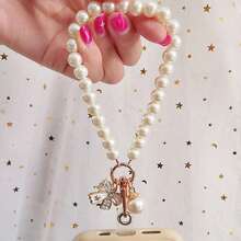 Pearl Decor Phone Lanyard And Wristlet - Elegant Fashion Phone Accessory With Butterfly & Key Chain Pendant - Stylish Beaded Strap, Convenient To Carry And Organize Compatible With Android And Most Smartphone,Gifts For Mother, Family, Friends, Kids, Birthday, Holiday Phone Chain - Multicolor - View 9