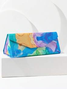 1pc Women's Colorful Painting Print Foldable Eyeglasses Case, Suitable For Outdoor Matching - Multicolor - View 13
