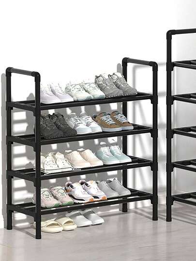 3-8 Tier Sturdy Shoe Rack, Multi-Layer Shoe Storage Organizer, Dust-Proof Shoe Shelf For Entryway, Home, Dorm, Rental, Black