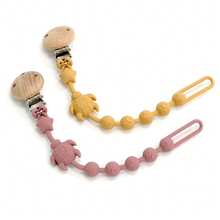 1pc Silicone Baby Pacifier Clip - Anti-Lost Pacifier Chain, Biteable Pacifier Holder For Infants Toddlers