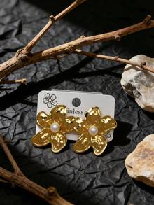 36pcs/24pcs/12pcs Women's Retro Gold Pearl Earrings Set - 14K Women's Faux Pearl Gold-Plated Stud Earrings, Creative Irregular Geometric Earrings, Pearl Heart-Shaped Earrings, Pearl Flower Earrings, Oval Earrings, It Meets Your Needs For Parties, Weddings, Dinners And Daily Wear. It Is The Best Choice - An Elegant Jewelry Set, Fashionable Jewelry - Multicolor - View 16