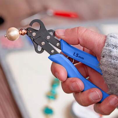 Alicates para hacer anillos de 1,5/2,25/3 mm, herramientas de doblado de alambre metálico para joyería, alicates de 9 puntas, alicates de 9 puntas, alicates de aguja de bobina de doble uso con ranuras, con función de corte, para la fabricación y reparación de joyas (aficionados y principiantes de manualidades)