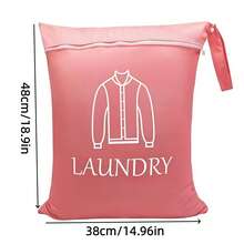 耐用洗衣袋 - 拉链封口，便携式衣物及旅行必备物品收纳袋，结实耐用的提手 - 彩色 - 查看 13