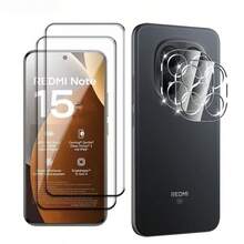 Tempered Glass Screen Protector For Xiaomi Note 15Pro / Note 15Pro 5G / Note 15 Pro+ / Note 15 / Note 14 Pro / NOTE 13 PRO+, Curved Edge, Black Border, High Definition, Anti-Fall, 3D Clear Tempered Glass Screen Protector, Rear Camera Lens Protector, Camera Lens Protector Pad, Protector - Clear - View 16