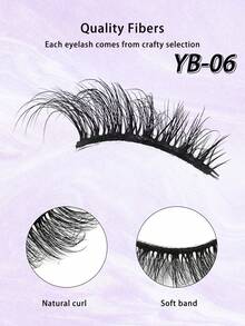 ENCHUW 16 Pairs Natural Half Eyelashes,Cat Eye Soft Stem Wispy Manga Lashes,Lightweight False Eyelashes - Black - View 3