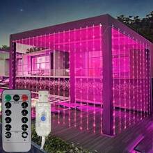 Luces de cortina de cadena LED alimentadas por USB con 8 modos, decoración de iluminación ambiental para el Día de San Valentín, Año Nuevo, boda, dormitorio, cumpleaños, fiesta, interior de ventana (control remoto no incluido) - Luz de cortina USB - Ver 21