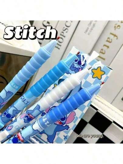 4pcs/8pcs/16pcs Pack Stitch Gel Pens, 0.5mm Black Ink Signature Pens, Student Supplies, Office Writing Stationery, Gifts