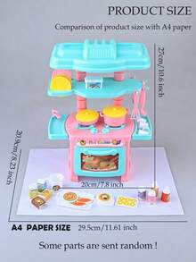 48 piezas Juego de cocina en miniatura de 10 pulgadas, simulación realista de cocina, sin batería requerida (algunos accesorios al azar) - Multicolor - Ver 9