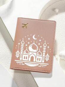 1件装斋月护照套，PU皮革材质，简约护照夹，飞机图案，家庭套装，旅行配件，适合商务旅行、度假旅行、行李袋、旅行包、过夜包，大容量耐用，旅行收纳整理，邮轮旅行必备，度假必备，男女皆宜，旅行必备，假日必备，旅行必备。 - 彩色 - 查看 6