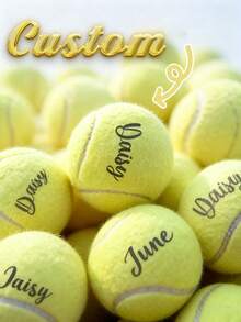1Pc Personalized Tennis Ball,Can Be Customized With Your Name , Multiple Colors Available, Christmas/Birthday Gift, High Elasticity For Beginner Training & Match, Massage Pet Ball, Chew Toy, Custom Logo Tennis Accessory, Stress Relief Pet Supplies - Multicolor - View 8