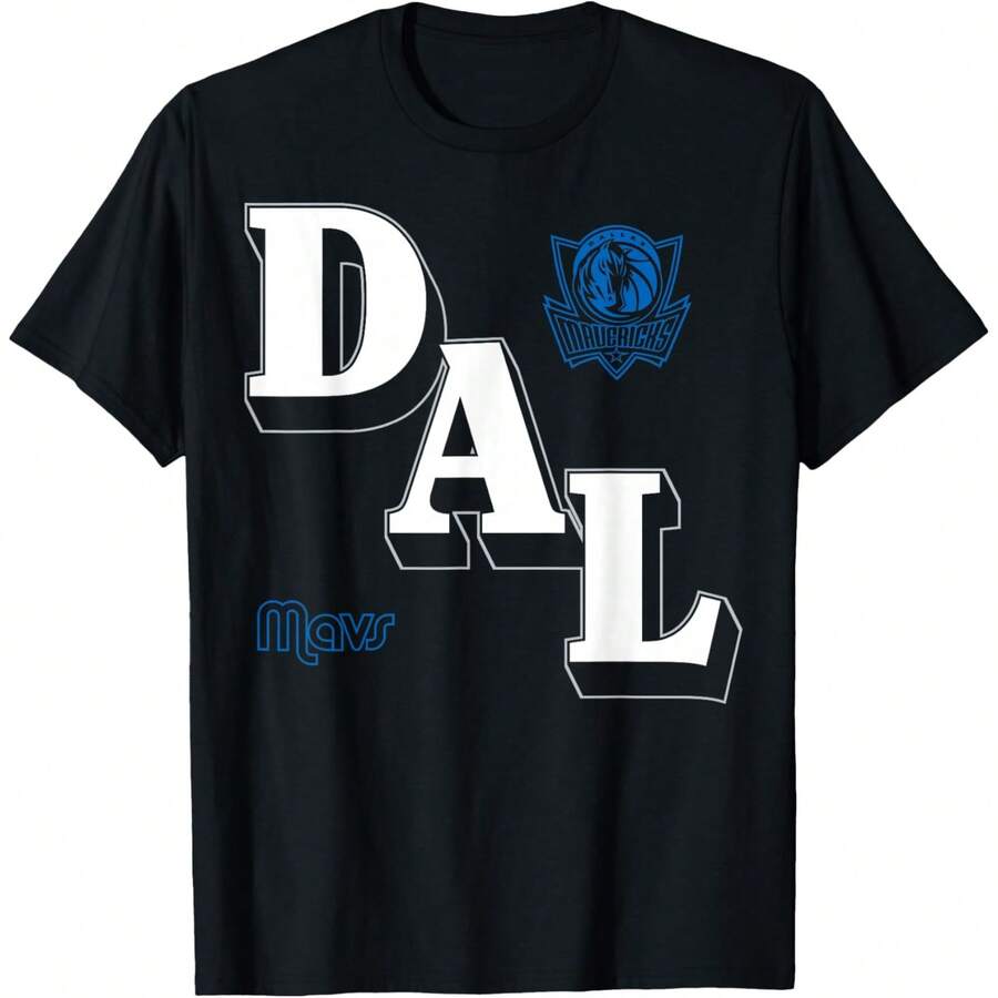 BA - Dallas Mavericks Angled Logo T-Shirt - Black - View 1