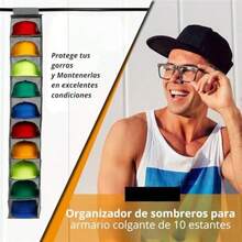 Timotech Organizador de Gorras de Armario Colgante de 10 Espacios, Porta Gorras para Proteger tus Gorras, Perchero para Gorras, Soporte para Gorras, Hat Organizer(default) - Multicolor - Ver 4
