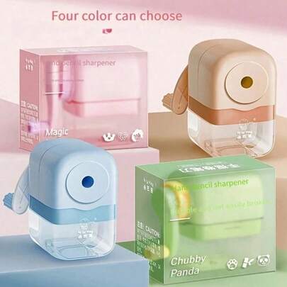 1pc Manual Pencil Sharpener, Battery-Free, 4 Color Options, 5 Adjustable Tip Settings, Made Of ABS Material, Suitable For Students, Home And Office Use, Can Be Used As Birthday, Back To School Gift, Etc.