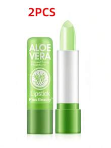 2 Pack Aloe Vera Lipstick, Long Lasting Nutritious Lip Balm Lips Moisturizer Magic Temperature Color Change Lip Gloss - 蘆薈 - 查看 7