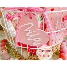 Valentines Day Heart Tags,Valentines Basket,Personalized Name Tag,Valentine Heart Gift Tag,Letter Heart Tag,Retro Letters,Cut File, Laser Files, Laser File,Valentine's Tag,Give Him, Give Her A Gift. - R-heart-shaped Label - View 8
