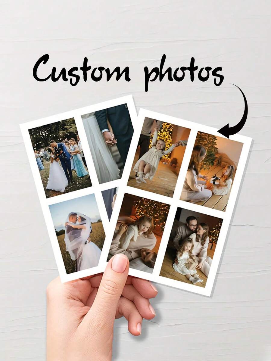 Customized Photo Collage, Personalized 4-Grid Photo Wall Decor, High-Definition Printing - Suitable For Home And Wedding Albums, Couple Gifts, Family & Friends Gifts, Memory Preservation, Wedding Albums - Multicolor - View 1
