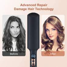 UKLISS迷你双管卷发棒，情人节礼物之选，0.4英寸陶瓷卷发棒，居家旅行两相宜，小巧双电压设计，5档可调温度。 - 黑色 - 查看 5